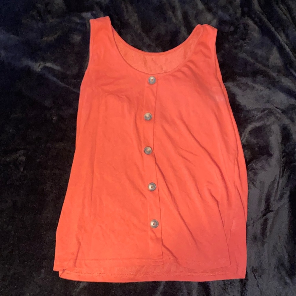 SHEIN Orange button tank top
